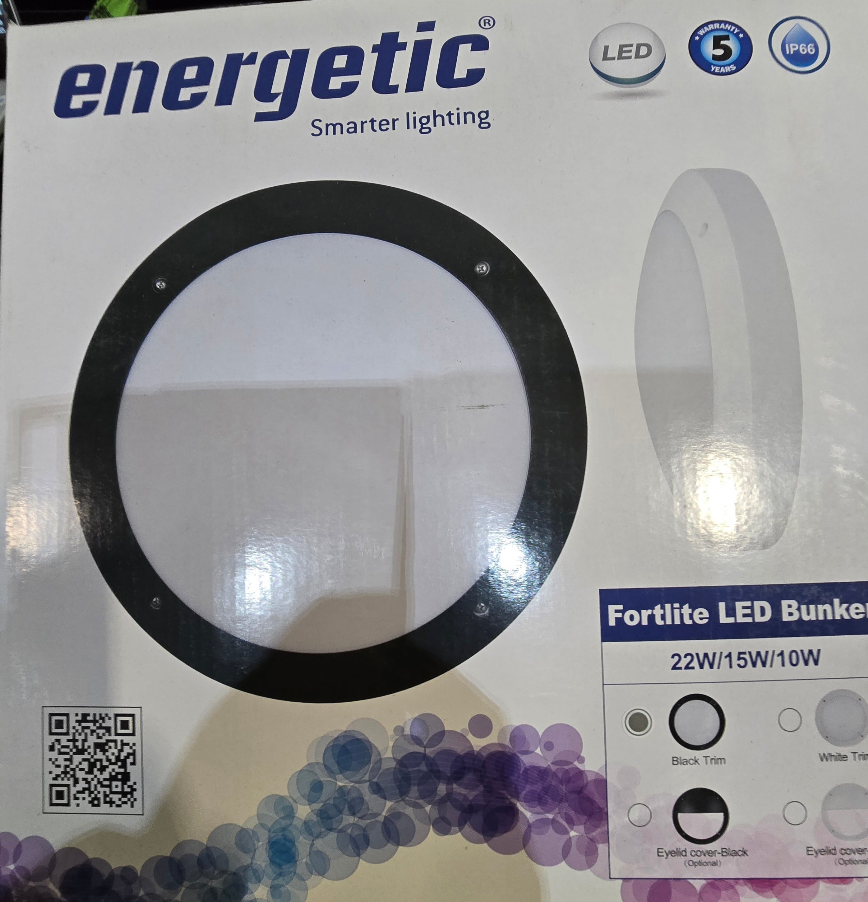 Energetic Rotunda LED Bunker Light — 1450lm, 18W, 5000K, Black