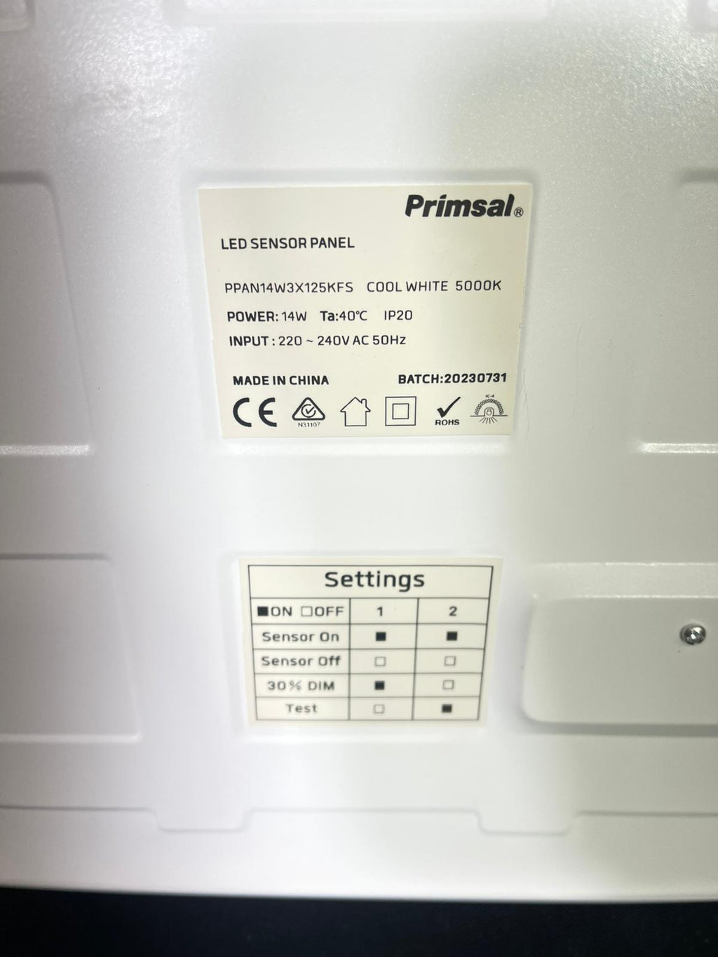 Primsal 14W Dual Sensor LED Light Panels, 1235x285x325mm