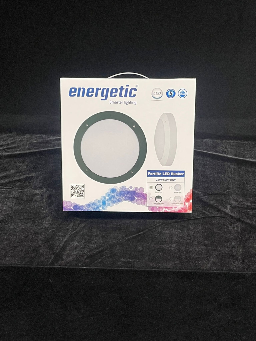 Energetic Smart light LED Bunker, Black Trim 15w, 134x116mm