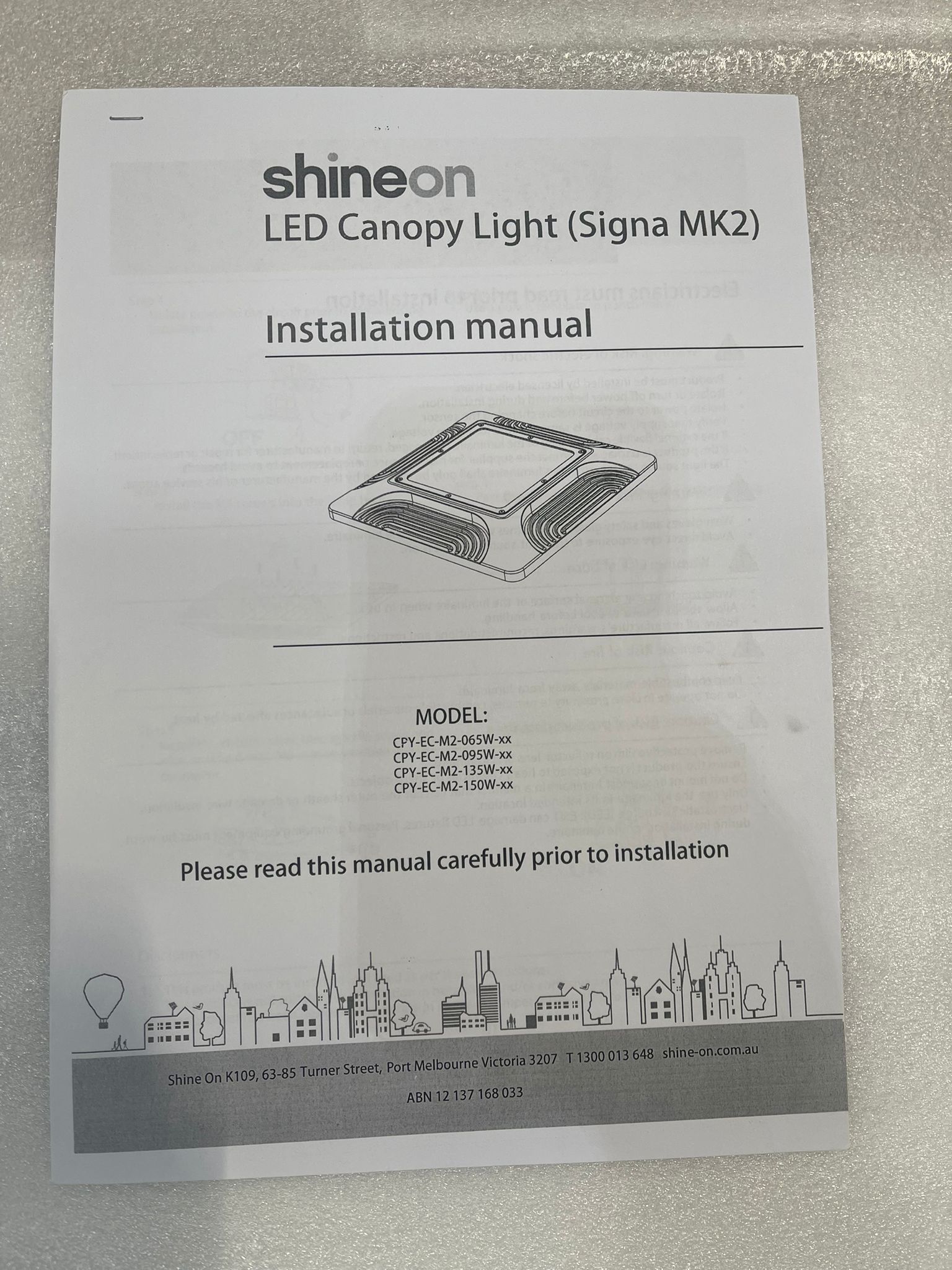 Shineon LED Canopy Light (SIGNA MK2), 150W, 5000K, No Sensor