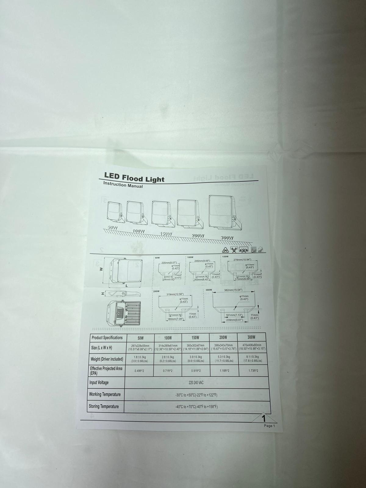 BZT LED Flood Light 200W 4000K