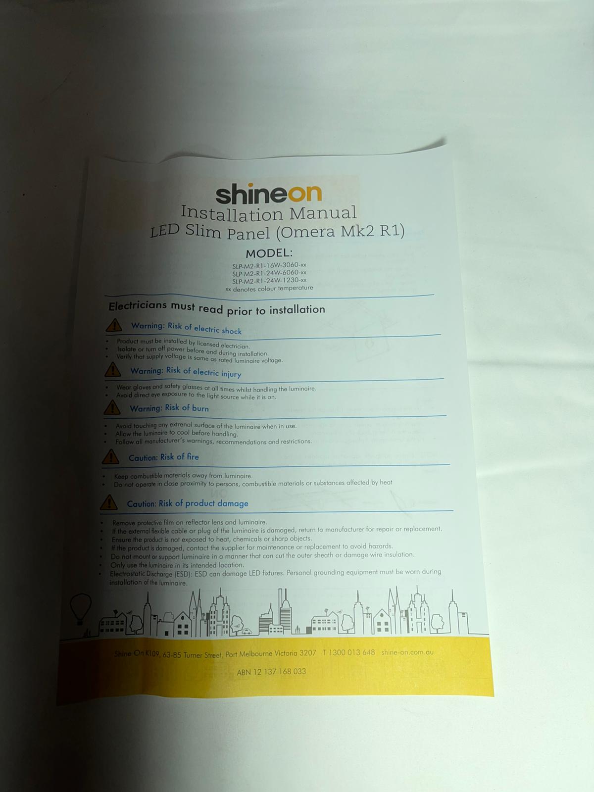 LED Slim Panel Light (OMERA MK2 R1) 24W, 4000k, White