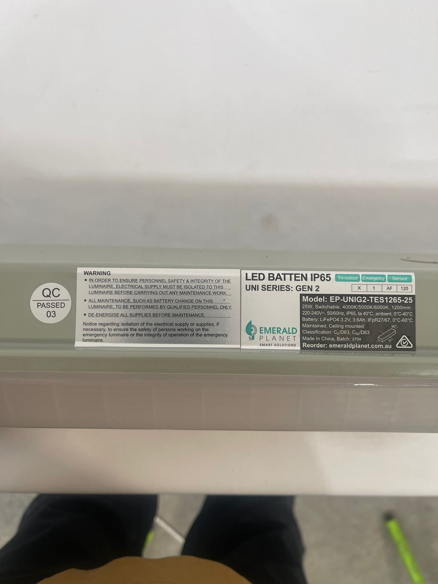 Emerald Planet LED Batten IP65, 120deg, 1200mm