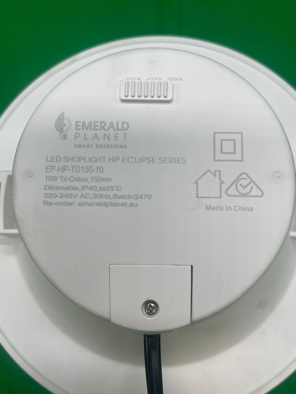 Emerald Planet LED Shoplight HP Eclipse Series 10W 150mm Dimmable Model: EP-HP-TD150-10