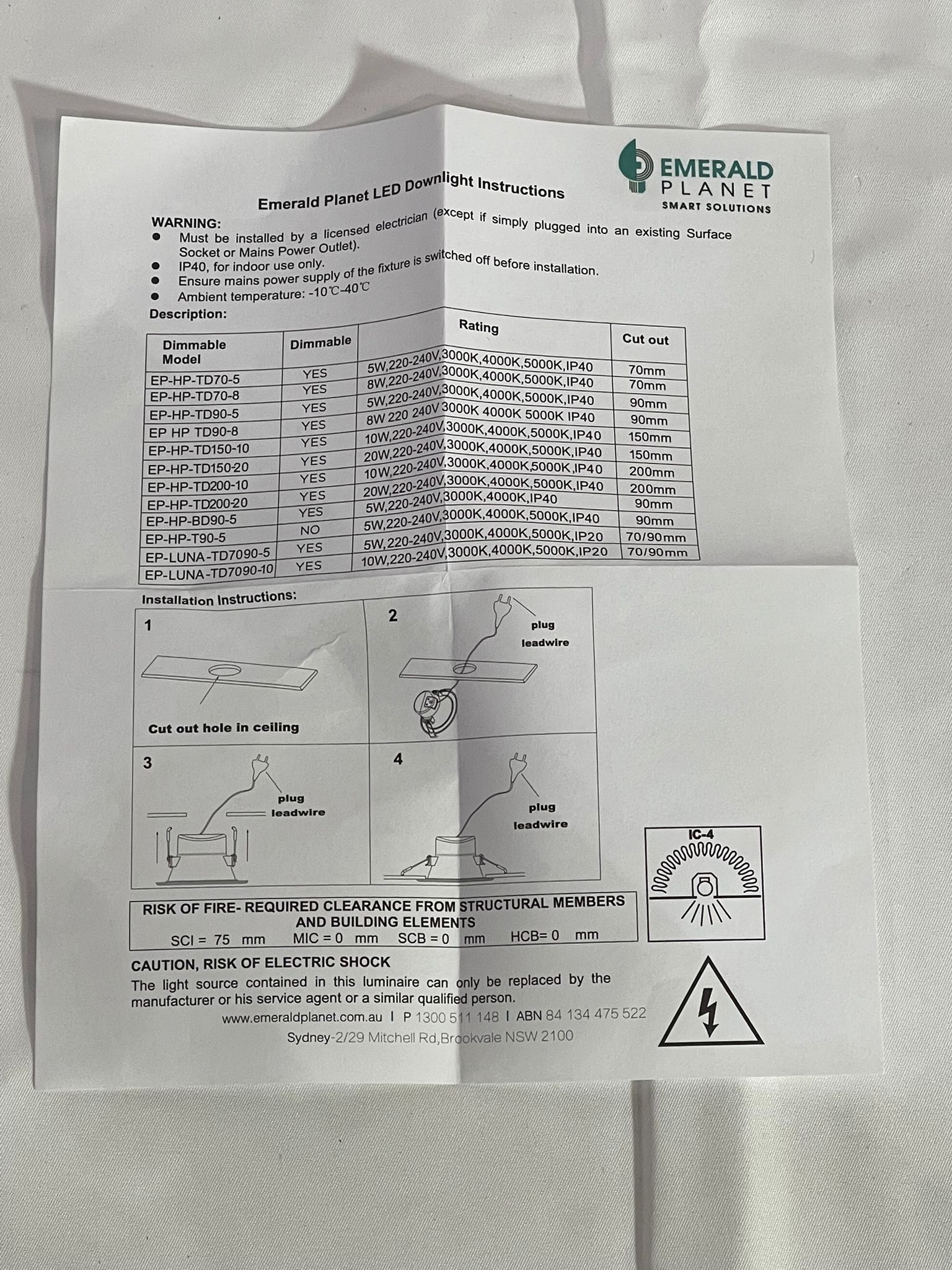 Emerald Planet LED Shoplight HP Eclipse Series G2 Tri-colour Dimmable 5W 70mm