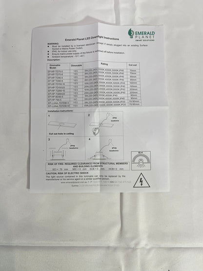 Emerald Planet LED Shoplight HP Eclipse Series G2 Tri-colour Dimmable 8W 90mm