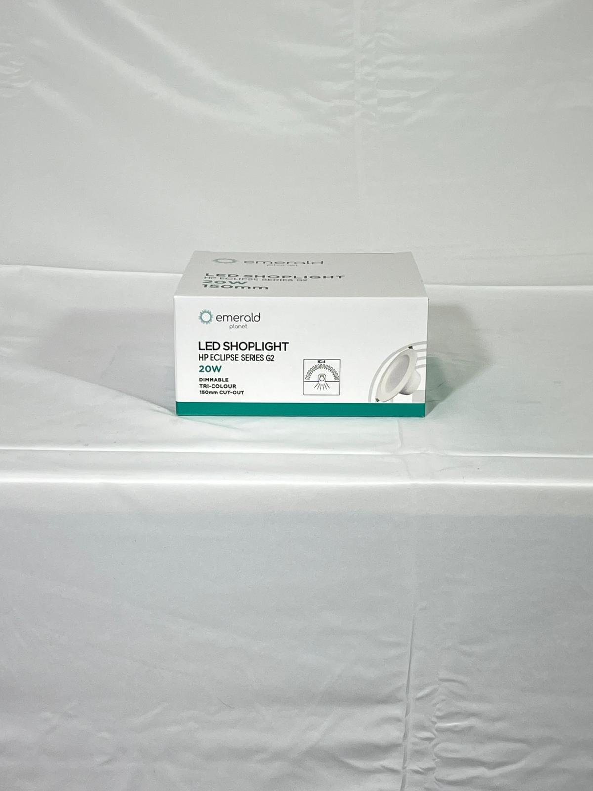 Emerald Planet LED Shoplight HP Eclipse Series G2 Tri-colour Dimmable 20W 150m