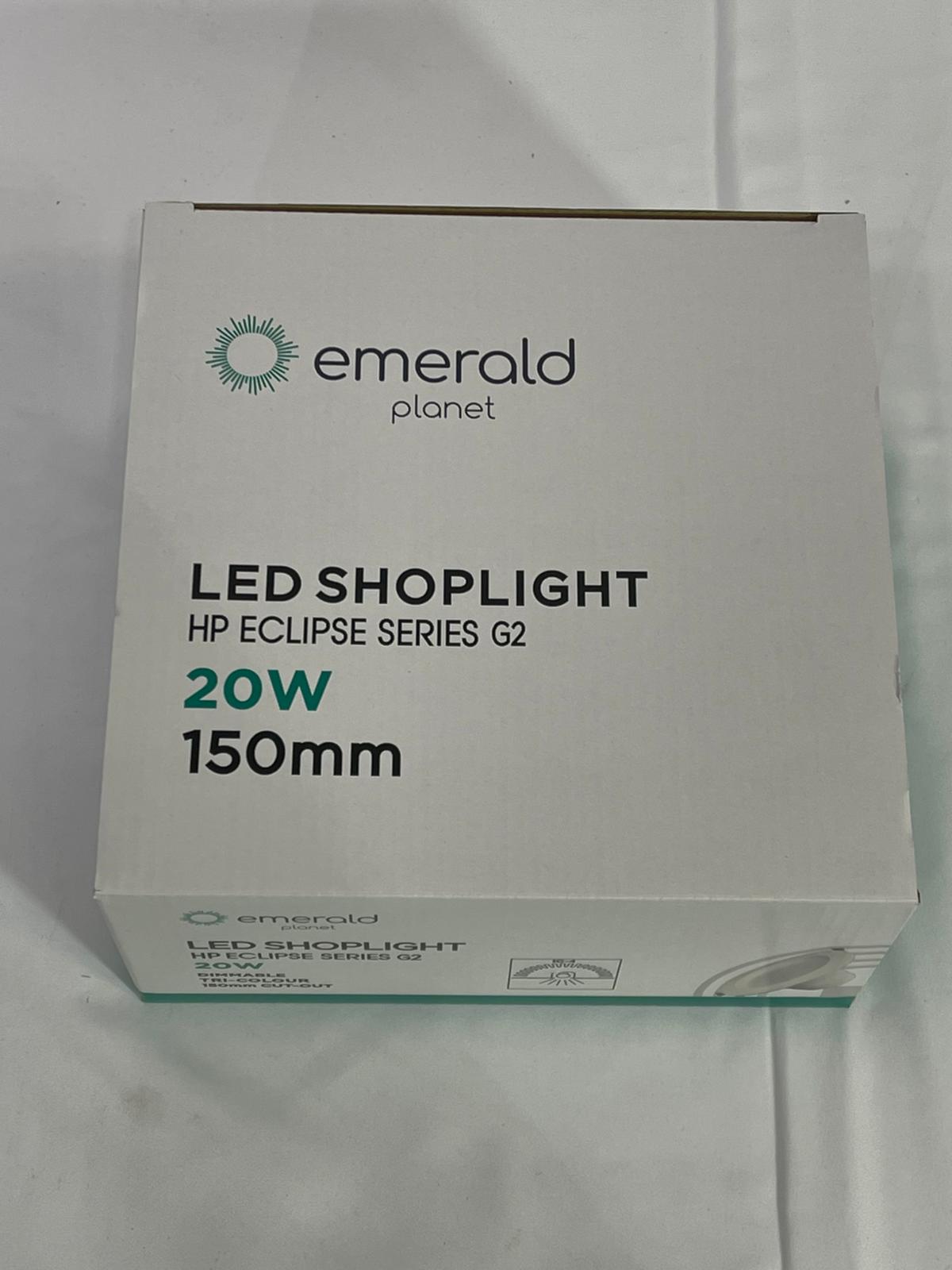 Emerald Planet LED Shoplight HP Eclipse Series G2 Tri-colour Dimmable 20W 150m