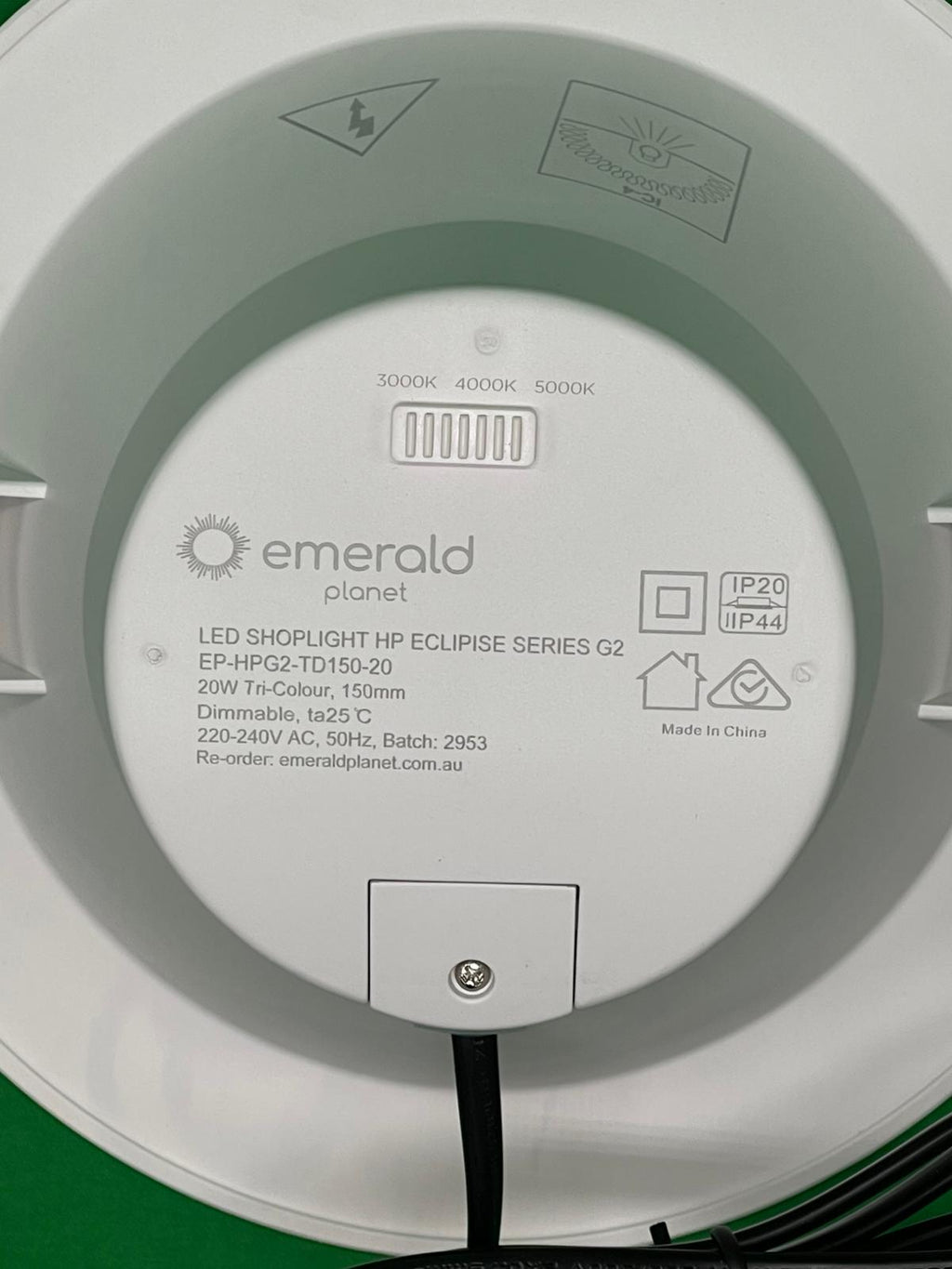 Emerald Planet LED Shoplight HP Eclipse Series G2 Tri-colour Dimmable 20W 150m