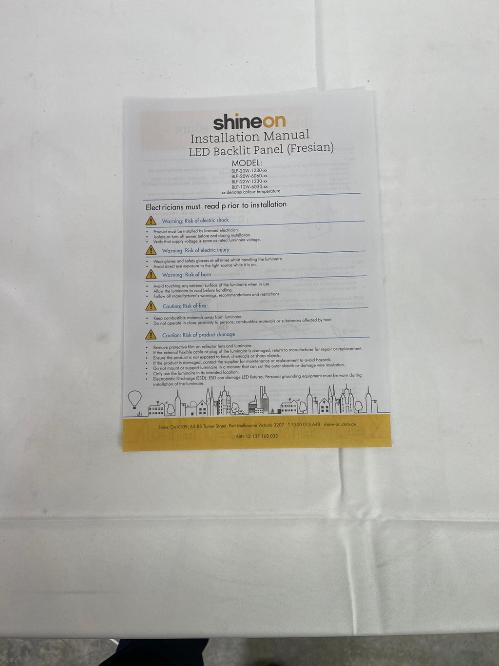 Shineon LED Backlit Panels (Fresian M2) CCT: 4,000K