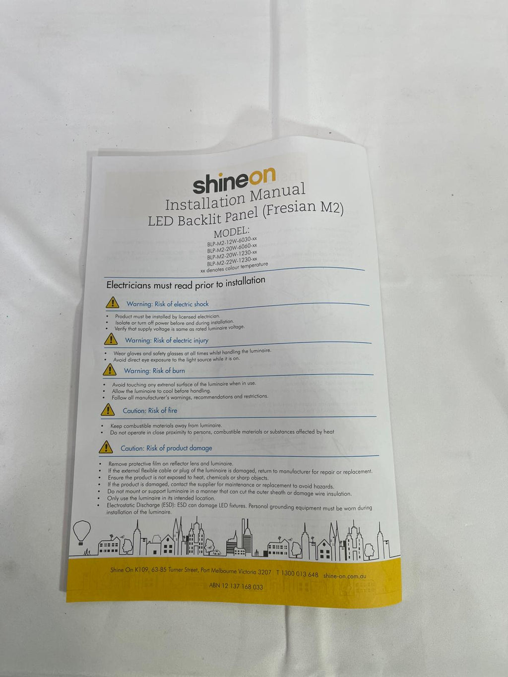 Shineon LED Backlit Panel (Fresian M2) 20W