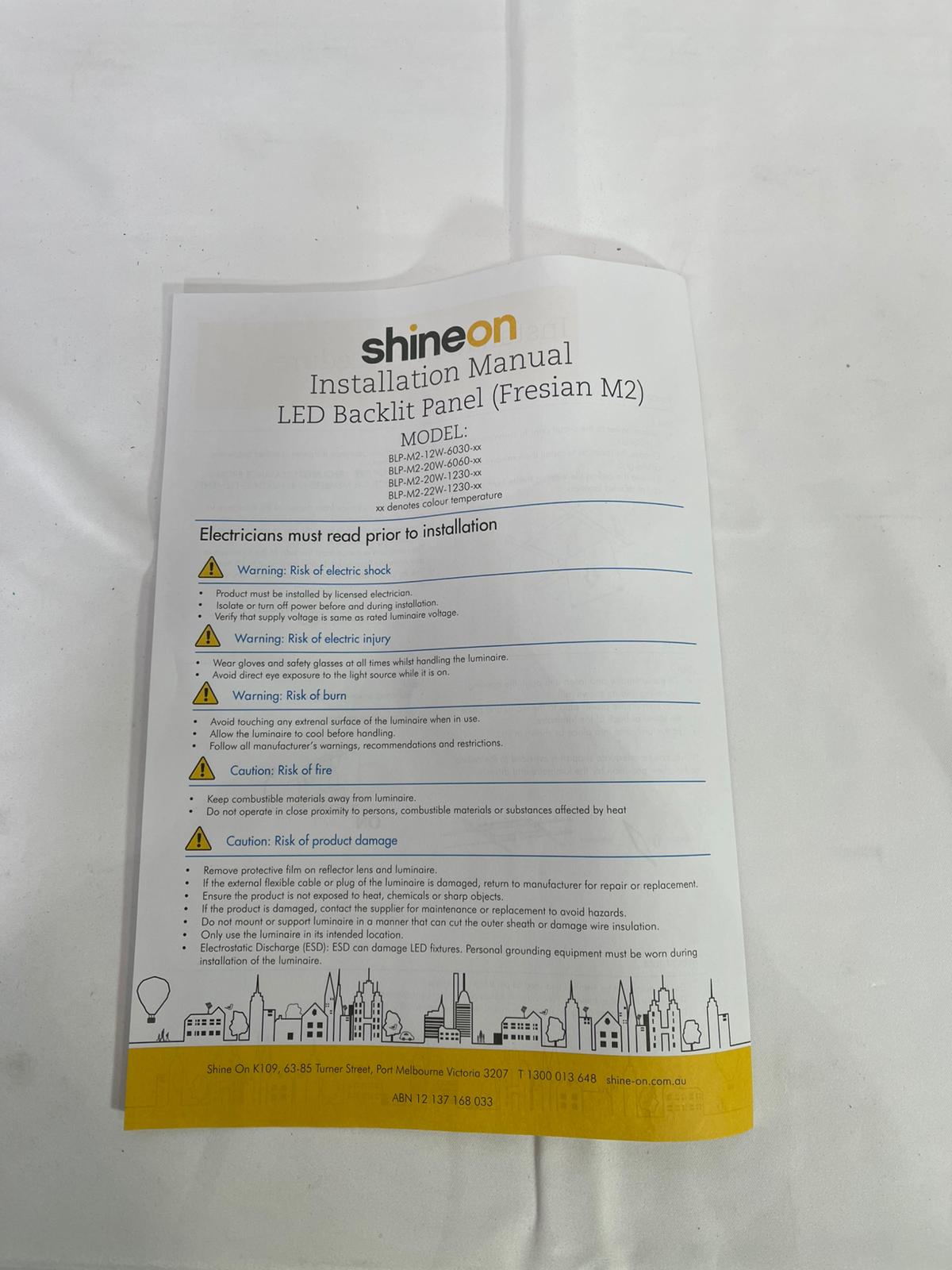 Shineon LED Backlit Panel (Fresian M2) 20W