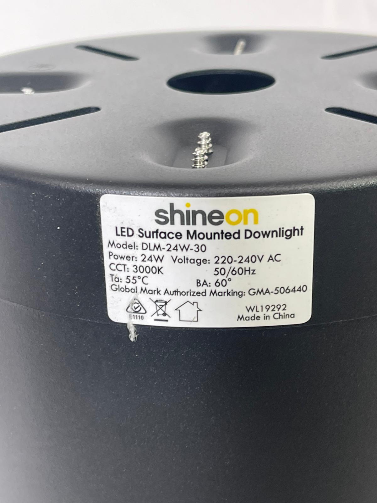 Shineon LED Surface Mounted Downlight 24W CCT: 3000K