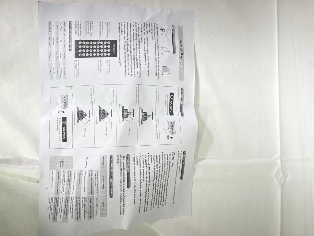 ERS Tech LED High Bay Light 150W CCT: 5000 - 5500K Occupancy + Daylight Sensor