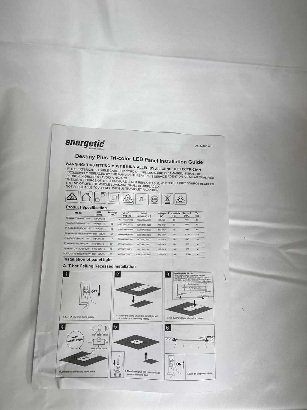 Energetic 17W Slim LED Tri-Colour Light