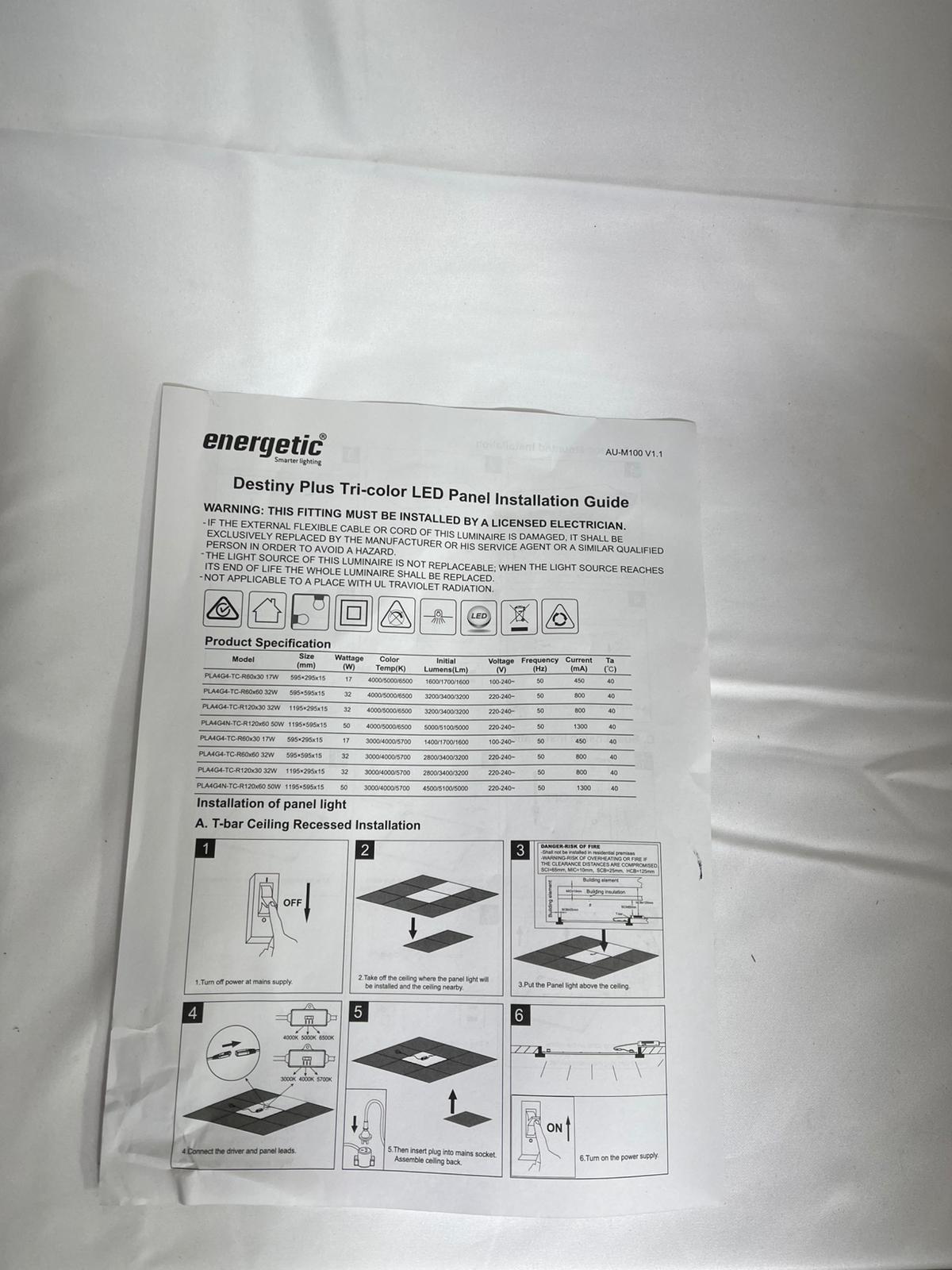 Energetic 17W Slim LED Tri-Colour Light