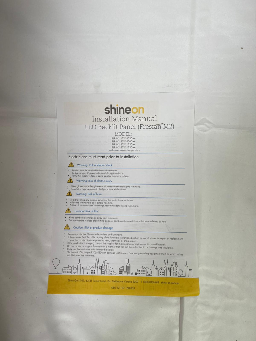 Shineon LED Backlit Panels CCT: 4,000K