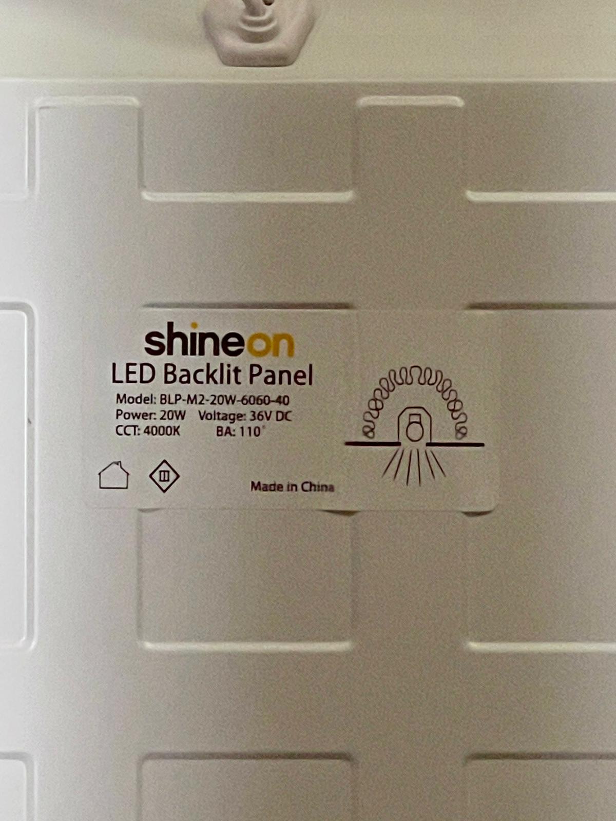 Shineon LED Backlit Panels CCT: 4,000K