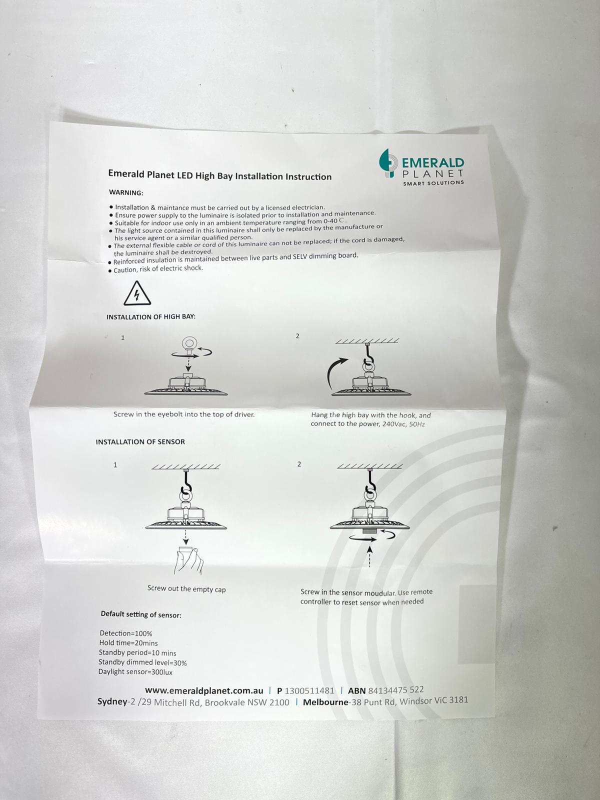 Sonar LED High Bay, 240v, 5000K, IP65