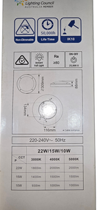 Energetic Smart light LED Bunker, Black Trim 15w, 134x116mm